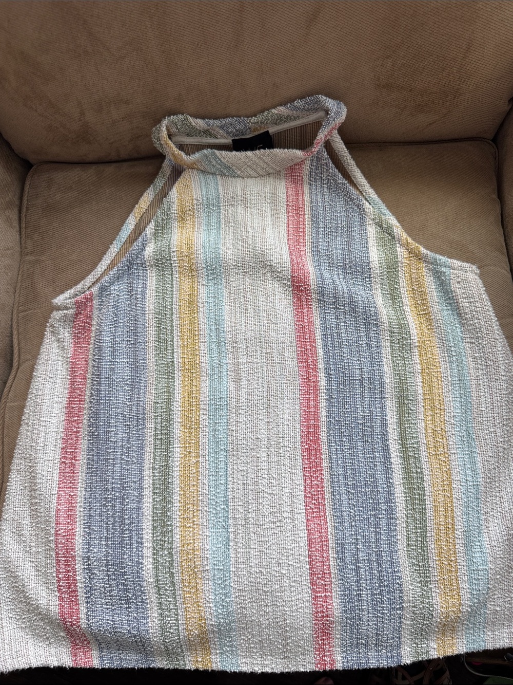 W5 Pastel Multi-Striped Halter Knit Top